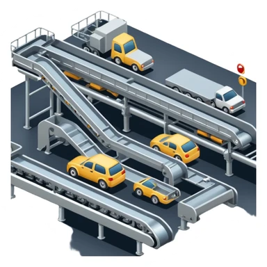 automobile plant with a conveyor sticker