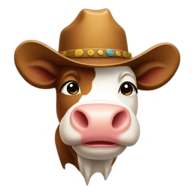 Cow with a cowboy hat sticker