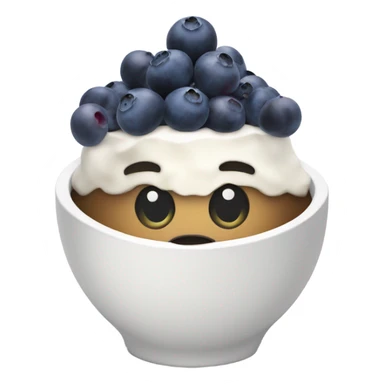 White acai bowl with blueberries  sticker