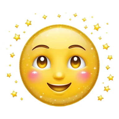 wink emoji with a sparkling sign and sparkles around sticker