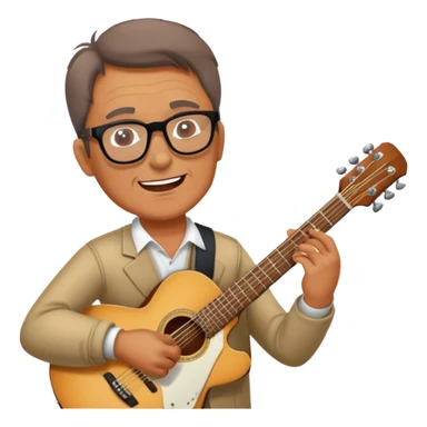 middle-aged man in glasses, musician, instrument, guitar, piano, violin, performance, music, playing, melody, talent, sound, notes, skilled, artist, creativity sticker