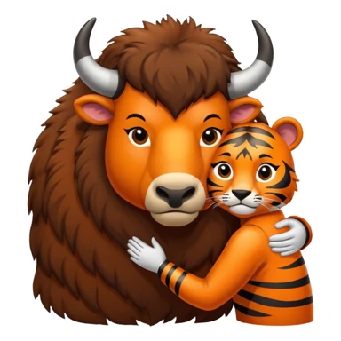 Bison proposing to tigress sticker