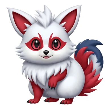  flurry fuzzy Absol-Zorua-Furret-Zangoose-Chinchilla-fusion-animal-Fakémon-hybrid-creature  sticker