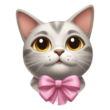 Cat with coquette bow￼ sticker