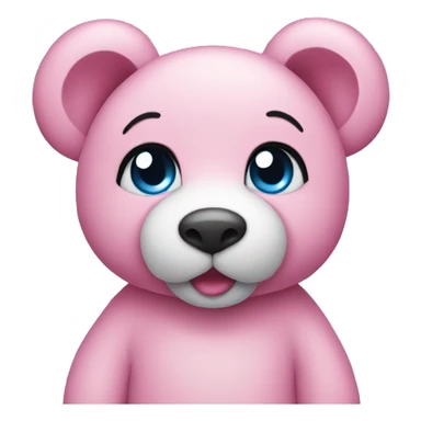 Pink Teddy with blue ears sticker