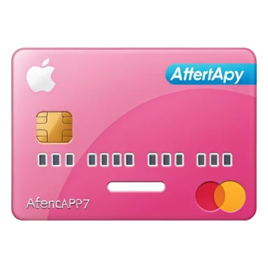 pink big afterpay word on a credit card sticker