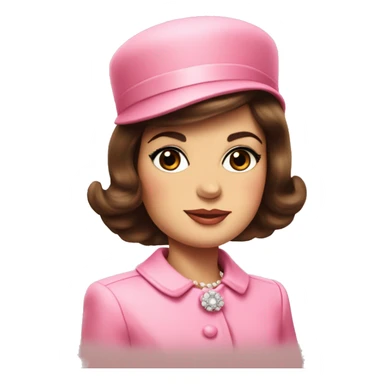 Young Jackie Kennedy in pink suit and pillbox hat sticker