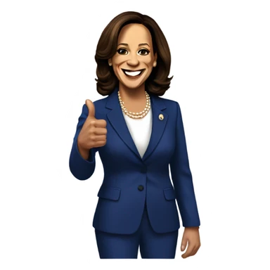 Kamala Harris giving a thumbs up  sticker