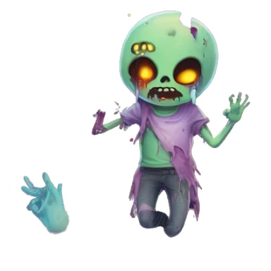 zombie person melting into graffiti galaxies with candles lanterns and fairy lights sticker