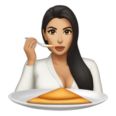 kim kardashian eating a masala dosa sticker