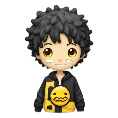 Trafalgar law qui Sourit en tenant la main de shoto tedoroki sticker