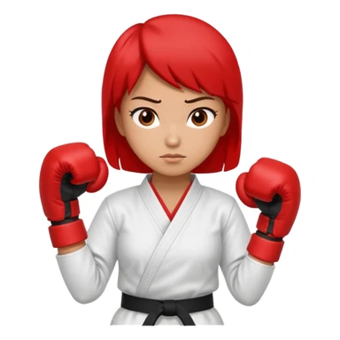 karate lady, red glove sticker