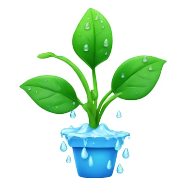 Plant with water drops coming out of it sticker