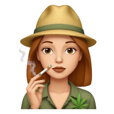 woman smoking marijuana sticker
