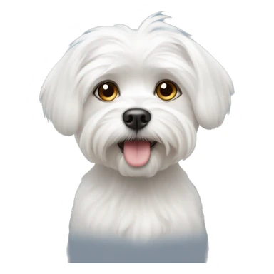 Maltese dog with eyes going opposite directions sticker