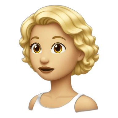 Une fille blonde au cheveux court qui fait bisou à un garçon au cheveux noir sticker