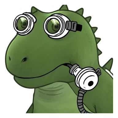 Dinosaur with gas mask  sticker