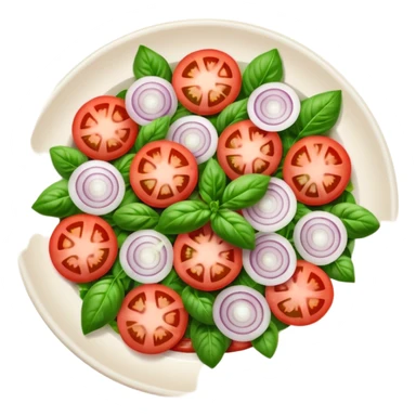 Fai un miscuglio Marinato di pomodoro fresco, cipolla, basilico e origano tutti tagliati  sticker