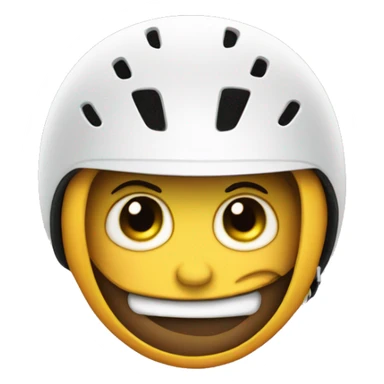 drooling emoji with bike helmet on   sticker