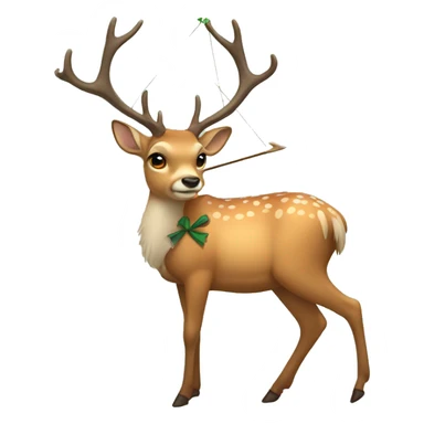 deer waring a bow  sticker