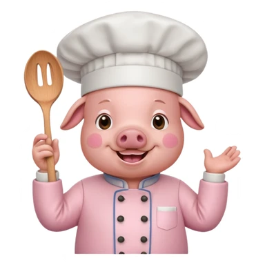 pink chef costume animal sticker