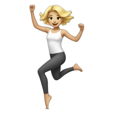 Blond girl dancing in leggings sticker