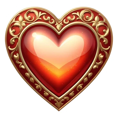 Romantic reddish-golden warm-colored sparkling Valentines vintage aesthetic object item sticker