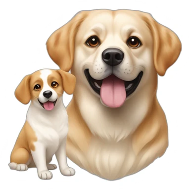 big white labrador and ginger pekingese corgi sticker