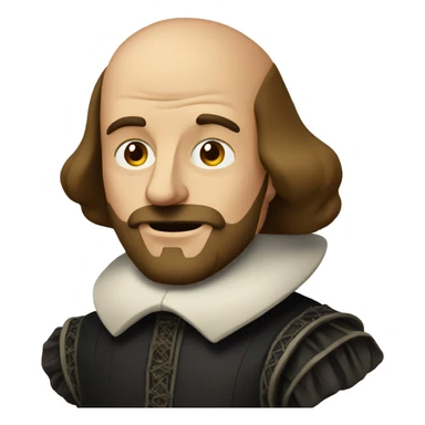 shakespeare with a weird had sticker