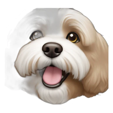 brown coloured dog bichon havanese  happy face sticker