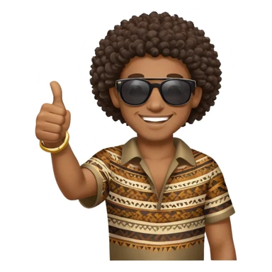 Black tribal man with curly hair wearing sunglasses smiling thumbs up sticker
