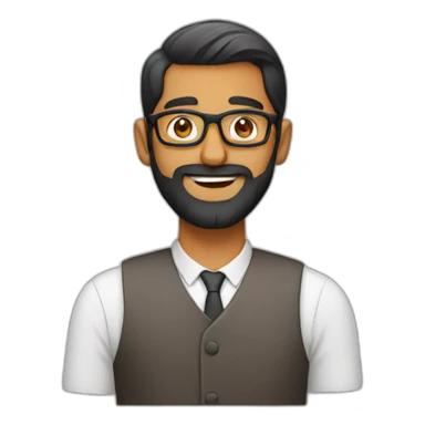 indian-guy-with-beard-and-glasses sticker