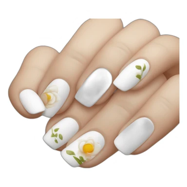 Uñas pintadas de blanco sticker