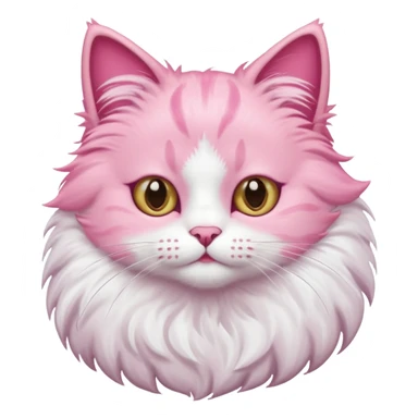 A cat in a house and  a pink cat sticker