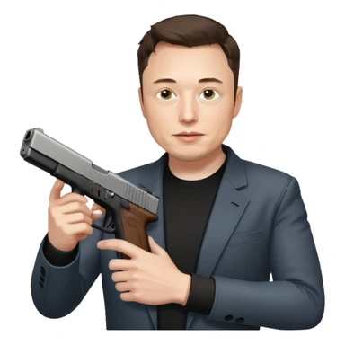 Elon musk holding a Glock 19 sticker