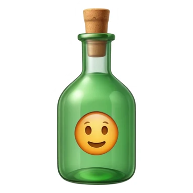 Message letter in green Bottle sticker