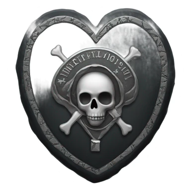 a black tombstone with the inscriptions in silver RIP  silver heart in the center sticker