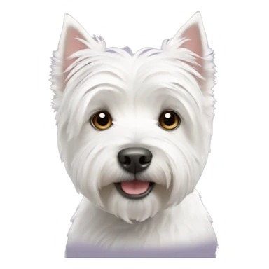 west highland white terrier with white hearts sticker