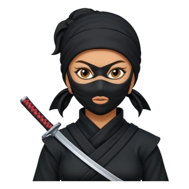 Female Ninja with mask sticker
