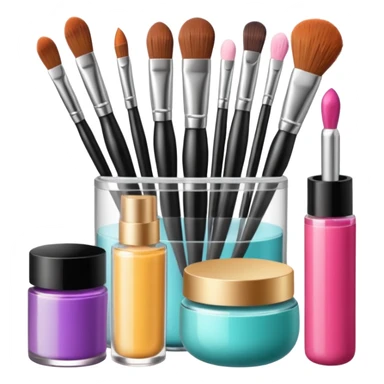 Makeup tools and products standing sticker
