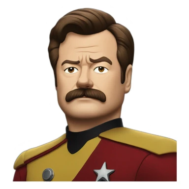 Ron Swanson as Captain Kirk Star Trek  sticker