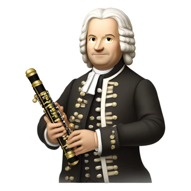 Johann sebastian bach holding soprano recorder sticker