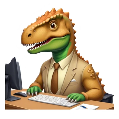 old dinosaurs working in an office sticker