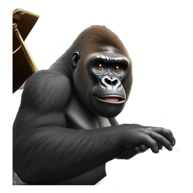 gorilla playing piano from Sing movie sticker