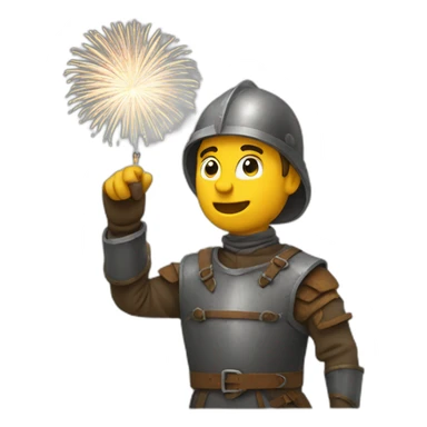 medieval Pyrotechnician seeing some fireworks go off in front of him sticker