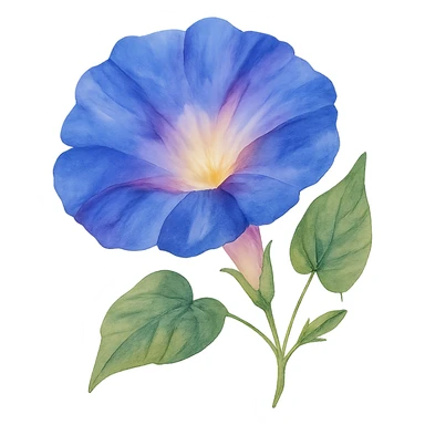watercolor style morning glory flower sticker