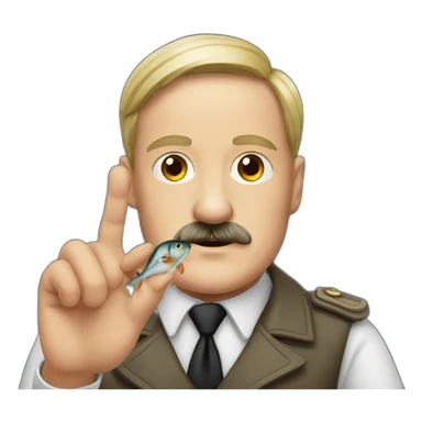 Hitler avec un poisson dans les mains sticker