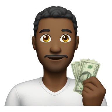 A man holding fake money sticker