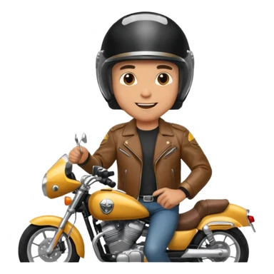 happy man riding a  motorcycle sticker