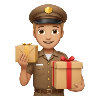 van driver with parcel,Delivery Crew sticker